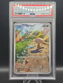 Pokemon Paldean Wooper 102/094 Me02 Phantasmal Flames Illus Rare Holo PSA 9 EN - Image 1
