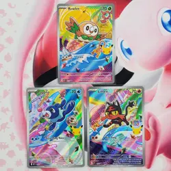 Rowlett 043 + Litten 044 + Popplio 045 - First Partner Pokemon Cards - #L692 - Image 1