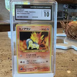 CGC 10 Cyndaquil Neo Premium File 1 No.155 1999 Japanese Pokemon TCG Card - Image 1