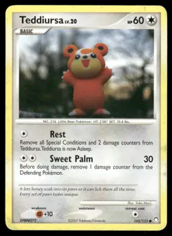 2007 Pokemon Teddiursa Common Mysterious Treasures 105/123 DMG - Image 1