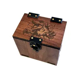 Dinosaur Commander Deck Box, 100+ Cards, Dice Tray, MTG Deck Box Handmade Wood - Image 3