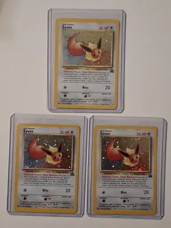 3 EEVEE #11 BLACK STAR PROMO VINTAGE POKEMON WOTC R5 - Image 1