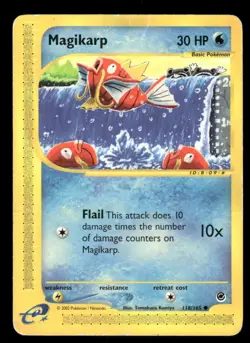 2002 Pokemon Magikarp Common Expedition Base Set 118/165 DMG - Image 1