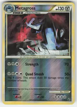 Metagross 18/90 Rare HGSS Undaunted Pokemon Reverse Holo LP - Image 1