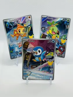 Pokemon 2026 First Partner Illustration Collection Piplup, Chimchar, Turtwig - Image 1