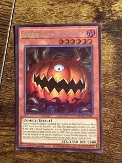 Yu-Gi-Oh! Pumpking King of Grave Ghosts HOLO BLEED 1st Ed Secret Rare MZMU-EN001 - Image 1