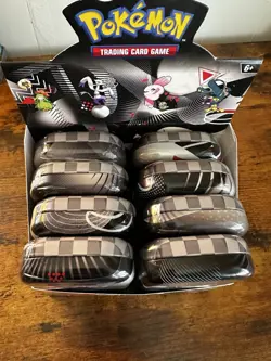 Pokemon TCG Black Bolt White Flare Mini Tin Display Box Unova Sealed x8 - Image 2