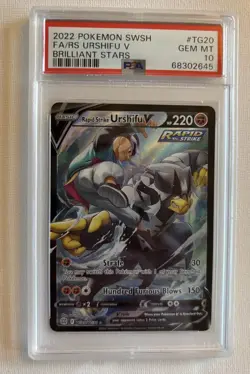 2022 Pokemon SWSH Rapid Strike Urshifu V Secret Rare Full Art PSA 10 GEM #TG20 - Image 1