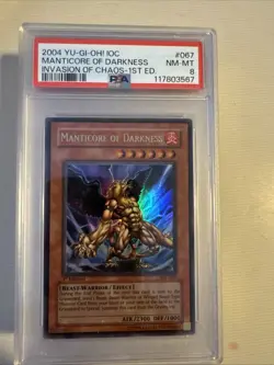 Yugioh Manticore Of Darkness 1st Edition IOC-067 Ultra Rare *LP Original - Image 1