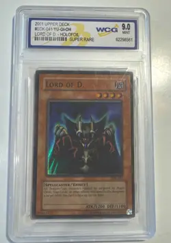 2001 Yugioh SDK-041 Lord of D. Card Super Rare 1st Edition PSA 9.0 Mint - Image 1