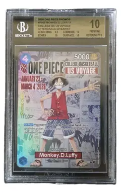 2026 Monkey D Luffy One Piece Promo College Basketball US Voyage BGS 10 PRISTINE - Image 1