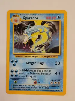 Vintage Pokemon Card - Gyarados Base Set Unlimited 6/102 Holo Holo Rare - Image 1