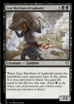 Gray Merchant of Asphodel Light Play, English Magic the Gathering MTG Starter Co - Image 1