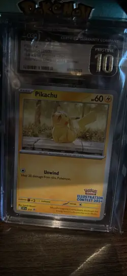 POKEMON CGC PRISTINE 10 PIKACHU ILLUSTRATION CONTEST WINNER 2024 #214 PROMO - Image 2