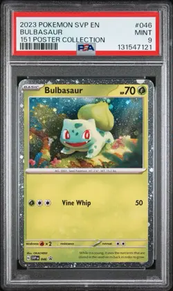 2023 POKEMON SVP EN-SV BLACK STAR PROMO 151 POSTER COLLECTION BULBASAUR PSA 9 - Image 1