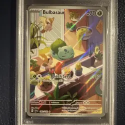 Pokemon Bulbasaur 143/142 Sv07: Stellar Crown Illustration Rare Holo PSA 9 - Image 2