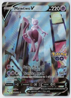 Mewtwo V (Alternate Full Art) Holo Ultra Rare Pokemon GO 072/078 NM - Image 1
