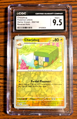 Charjabug Reverse Holo #052 - CGC MINT+ 9.5 - 2024 Stellar Crown - Pokemon TCG - Image 1