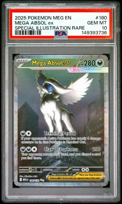 2025 POKEMON MEGA EVOLUTION SPECIAL ILLUSTRATION RARE MEGA ABSOL EX PSA 10 - Image 1