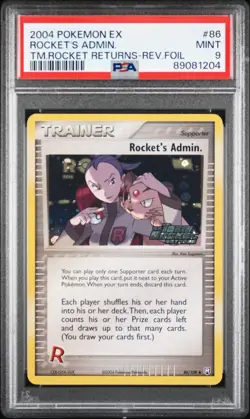 2005 Pokemon Rocket's Admin 86/109 Ex Team Rocket Returns Reverse Holo PSA 9 - Image 1