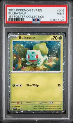 2023 POKEMON SVP EN-SV BLACK STAR PROMO 151 POSTER COLLECTION BULBASAUR PSA 9 - Image 1