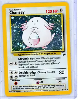 Vintage 1999 Pokemon TCG Base Set 2 Chansey Holo Rare 3/130 LP - Image 1