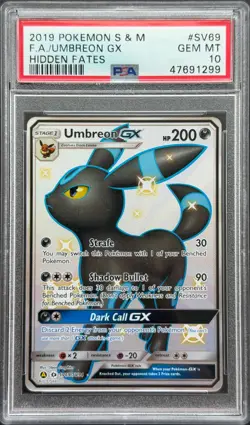 Pokemon Umbreon GX SV69/SV94 - PSA 10 GEM MINT - Hidden Fates: Shiny Vault Holo - Image 1