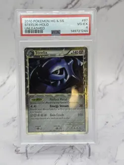 2010 Pokemon Heart Gold Soul Silver Steelix Holo PSA 4 Unleashed - Image 1