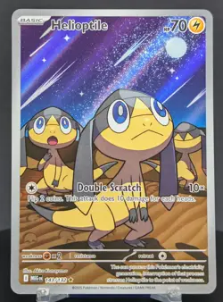 Pokemon Helioptile #143/132 English Mega Evolution Illustration Rare Full Art - Image 1