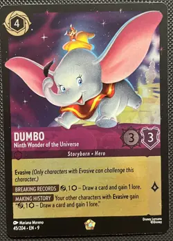 Disney Lorcana Dumbo Ninth Wonder of the Universe 45/204 EN 9 Normal COLD FOIL - Image 2