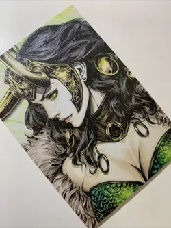 Lady Loki Marvel Hot Sexy Goddess Anime Doujin Sketch Art Card Girl Waifu Thor - Image 4