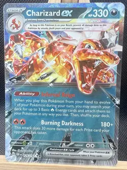 Pokemon TCG Obsidian Flames Charizard EX Double Rare Holo Card 125/197 - Image 1