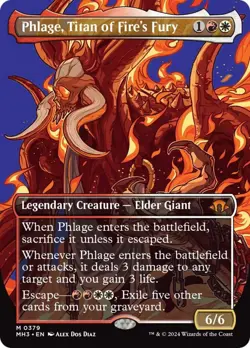 Phlage, Titan of Fire's Fury (Modern Horizons 3) - Borderless - NM Pack Fresh - Image 1