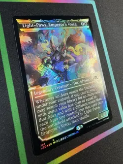 MTG Light-Paws, Emperor's Voice (Showcase) Kamigawa: Neon Dynasty Foil - Image 3