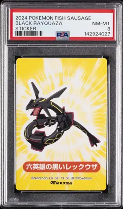 2024 POKEMON FISH SAUSAGE STICKERS SIX HEROES BLACK RAYQUAZA PSA 8 - Image 1