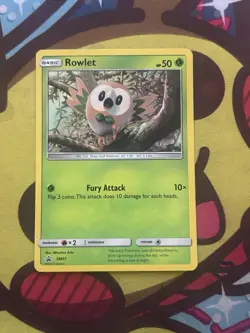 Pokemon Rowlet SM01 - Black Star Promo - Excellent - Standard Size - Image 1