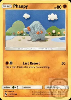 Phanpy (Asako Ito) 111/214 C Lost Thunder Pokemon NM/M - Image 3