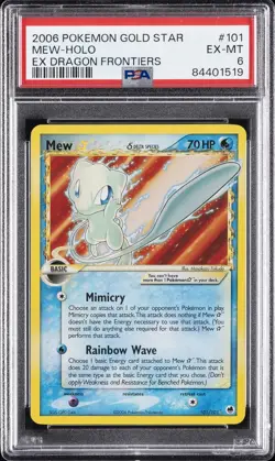 2006 POKEMON EX DRAGON FRONTIERS GOLD STAR #101 MEW-HOLO PSA 6 - Image 1