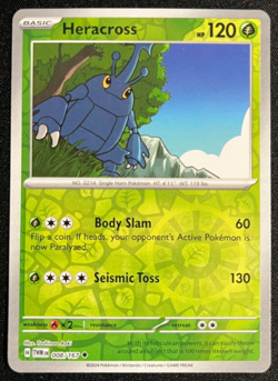 Heracross 008/167 Reverse Holo Sv06: Twilight Masquerade Pokemon TCG - Image 1