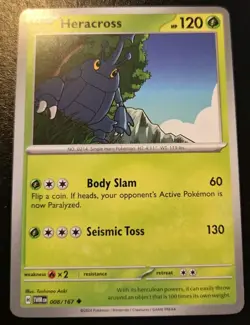 Heracross 008/167 Uncommon Scarlet & Violet: Twilight Masquerade Pokemon TCG - Image 1