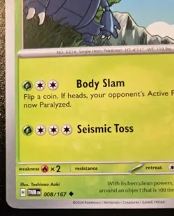 Heracross 008/167 Uncommon Scarlet & Violet: Twilight Masquerade Pokemon TCG - Image 4