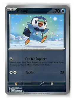 Piplup 027/094 Common Phantasmal Flames Pokemon Reverse Holo Near Mint - Image 1