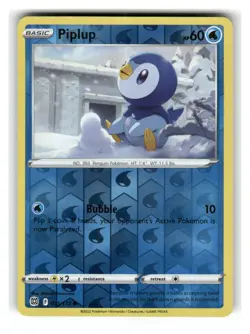 Piplup 035/172 Common Brilliant Stars Pokemon Reverse Holo Near Mint - Image 1