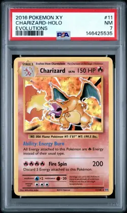 PSA 7 -- 2016 POKEMON XY EVOLUTIONS #11 CHARIZARD-HOLO EVOLUTIONS - Image 2