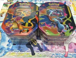 Pokemon TCG Mega Charizard X & Y EX Tins New And Sealed - Set of 2 - Image 2