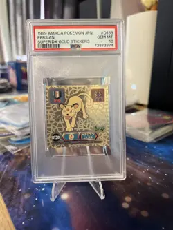 JPN Pokemon TCG Persian Super DX Gold Amada Stickers D138 PSA 10 - Image 1