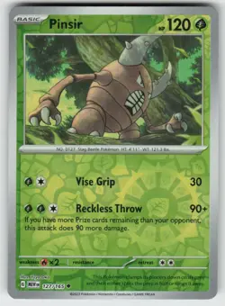 Pinsir 127/165 Uncommon 151 Pokemon Reverse Holo Near Mint - Image 1