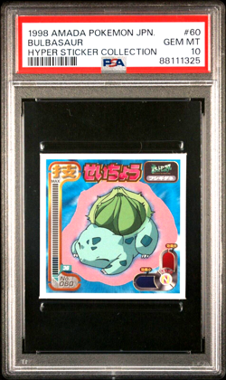 PSA 10 GEM MINT 1998 AMADA POKEMON JAPANESE HYPER STICKER COLLECTON 60 BULBASAUR - Image 1