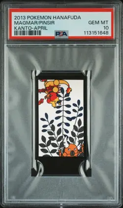 Pokemon Card Magmar & Pinsir Kanto - April Hanafuda 2013 PSA 10 GEM MINT - Image 1