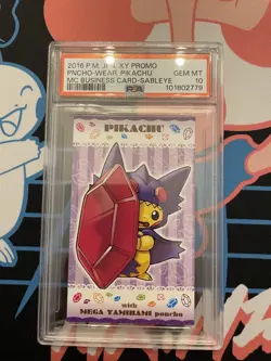 PSA 10 Pokemon Poncho Pikachu Sableye XY Promo Japanese Business Card - Image 1